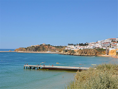 View across Albufeira beach