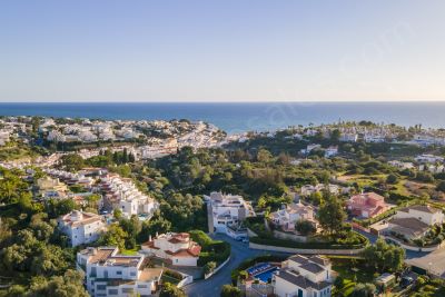 Aerial view of Carvoeiro and the ocean