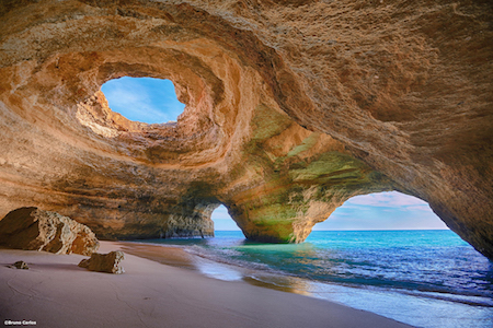 open-roofed cave - algar with beach 
