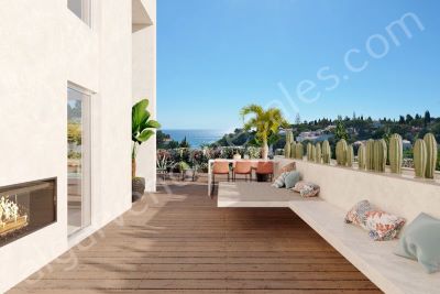 CGI of terrace lookign out to sea