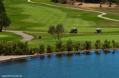 two golf carts on morgado golf course