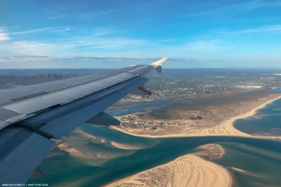 View from a plane of the Ria Formosa