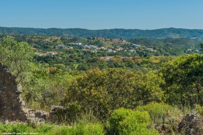 View from a ruin across Algarve countryside and villages