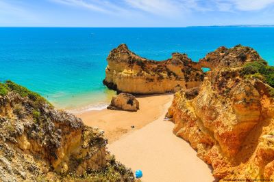 Drone view of Marinha beach