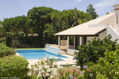 Single-floor villa with garden and pool