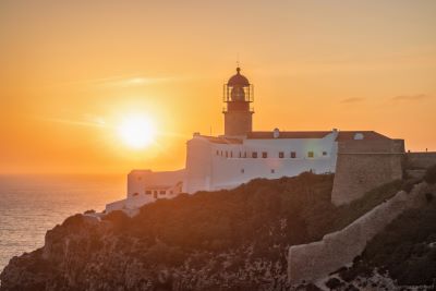 Cape St Vincent lighthouse at sunset