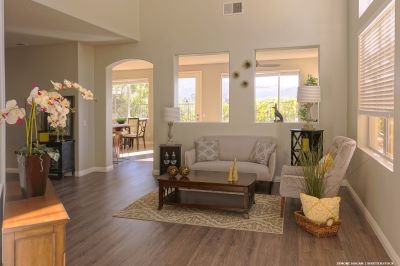 Living room with access to dining room